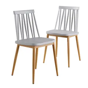 Home Source Pair Grey Lucy Dining Chairs