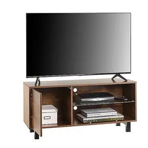 TV Stand Cabinet Rustic Oak for 42-55 inch TV's On Steel Legs Cabinet 110cm