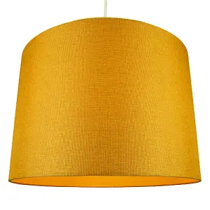 Contemporary and Sleek Ochre Linen 16 Lamp Shade with Cotton Inner Lining