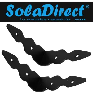 Pack of 2 x Black Corner Brackets - 115 x 115 mm Steel Right Angle Braces L Shaped Metal Bracket 90 Degree Corner Braces