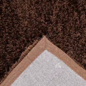 Brown Solid Shaggy Rug - New York