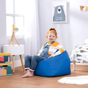 Veeva Kids Classic Bean Bag Chair Blue / 50cm H x 53cm W x 53cm D