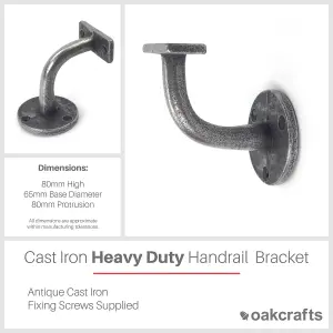 Oakcrafts - Antique Cast Iron Handrail Bracket 65mm