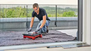 Einhell Cordless Tile Cutter 115mm 18V Power X-Change Adjustable Angle Stop And Table Tilt TE-TC 18/115 Li-Solo - Body Only