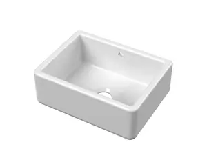 Fireclay Traditional Single Bowl Butler Kitchen Sink with Overflow - 595mm - Balterley