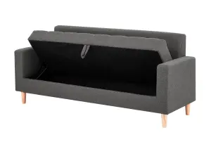 Modern Smart Sofa in a Box, Grey Fabric Sofa with Hidden Storage, 3 Seater