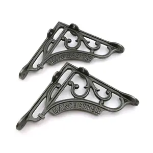 Oakcrafts - Pair of Antique Cast Iron 'Manchester' Shelf Brackets - 150mm x 150mm