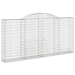 Berkfield Arched Gabion Baskets 7 pcs 300x30x140/160 cm Galvanised Iron