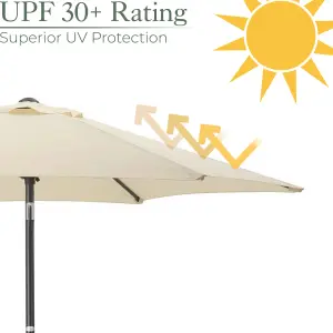 2.4m Crank and Tilt Parasol - Cream