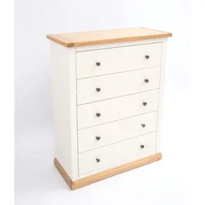 Trevi 5 Drawer Chest of Drawers Brass Knob