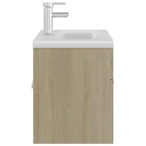 Berkfield Sink Cabinet with Built-in Basin Sonoma Oak Engineered Wood