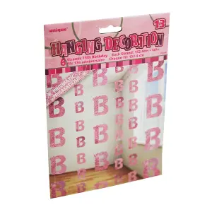 Unique Party Pink 13th Birthday/Anniversary Hanging String Decorations Pink (One Size)