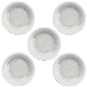 Purely Home Potters Reactive Glaze White Melamine Side Plates - Set of 5