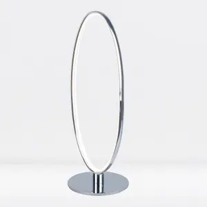 First Choice Lighting Polished Chrome LED Oval Table Lamp