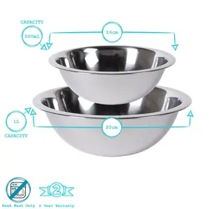 Argon Tableware 3pc Stainless Steel Mixing Bowl Set