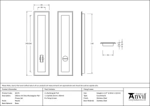 From The Anvil Pewter 250mm Art Deco Rectangular Pull - Privacy Set