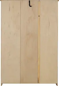 PANAMA NATURAL WAX PINE 3 DOOR WARDROBE