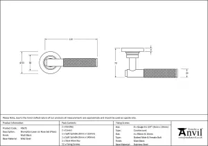 From The Anvil Matt Black Brompton Lever on Rose Set (Plain)