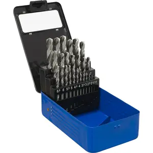 25 Piece HSS Drill Bit Set with Split Point Tips - 1mm to 13mm Sizes