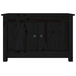 Berkfield Shoe Cabinet Black 70x38x45.5 cm Solid Wood Pine