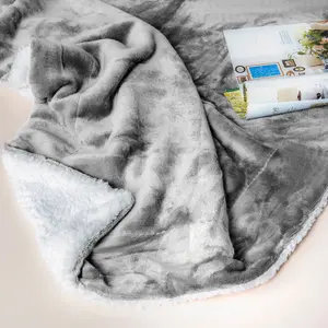 EHC Warm & Soft Sherpa Flannel Fleece Microfiber Blanket, Double Bed, Dark Grey - 150 cm x 200 cm