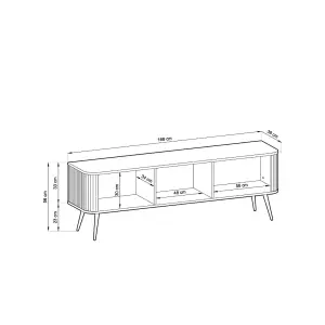 Radiant Zova TV Cabinet H560mm W1680mm D390mm in Pristine White - Luminous Media Sanctuary