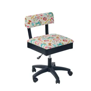 Hydraulic Sewing Chair White with Multi Notions Design - HT2017