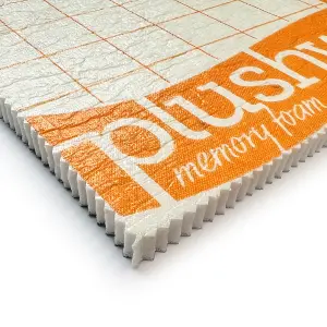 Plushwalk 10mm PU Foam Carpet Underlay 15m2 (11m x 1.37m Roll) Memory Foam Underlayment With Damp Proof Membrane