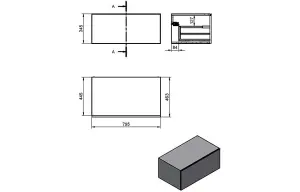 Aquarius Marblesque One Drawer Storage Unit and Console Shelf 800mm Grey Marble Effect