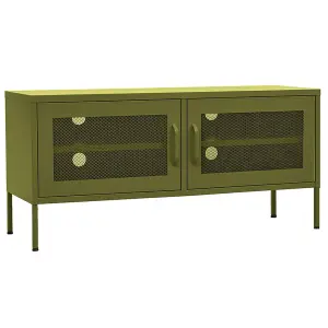 Berkfield TV Cabinet Olive Green 105x35x50 cm Steel