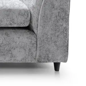 Harriet Crushed Chenille 4 Seater Sofa in Light Grey