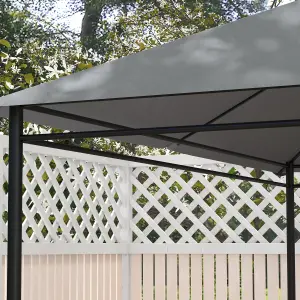 Outsunny 3 x 4m Gazebo Canopy Replacement Gazebo Roof Cover, Light Grey