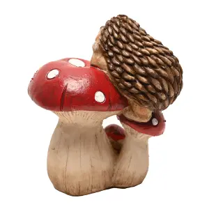 Country Living Hedgehog Resting on a  Mushroom Ornament