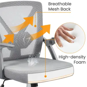 Yaheetech Mesh Office Chair with Flip-up Armrests - Grey