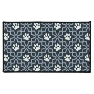 JVL Machine Washable Pet Mat 40 x 70 cm, Lattice Paws