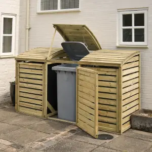 Rowlinson Triple Bin Store Timber