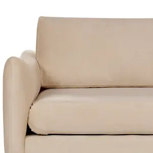 3 Seater Velvet Sofa Beige VINTERBRO