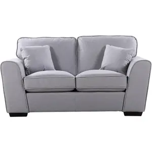 Chelsea 164cm Wide Light Grey Herringbone Fabric 2 Seat Sofa with Scatter Cushions Included