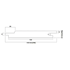 PACK OF 5 (Total 5 Units) - 25mm x 150mm (19mm x 145mm Finish) Planed Redwood Matchboard Timber Cladding - 2.4m Length