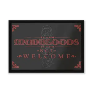 Official Harry Potter Mudbloods Not Welcome Entrance Mat 40cm x 60cm dimension, Durable, Indoor Only