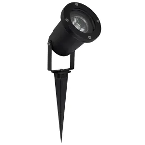 ValueLights Derwent Pack of 8 - Ground Spike/Wall Mount IP65 Rated Outdoor Lights In Black Finish with LED Bulbs