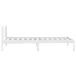 Berkfield Bed Frame White Solid Wood Pine 90x190 cm Single