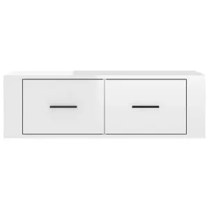 Berkfield Hanging TV Cabinet High Gloss White 80x36x25 cm Engineered Wood