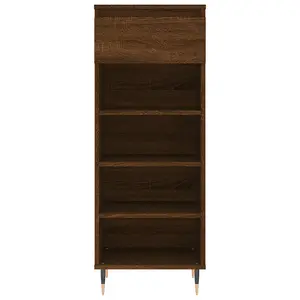 Berkfield Shoe Cabinet Brown Oak 40x36x105 cm Engineered Wood