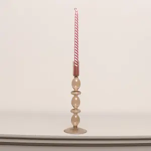 Melody Maison Tall Brown Glass Candle Holder - 27cm