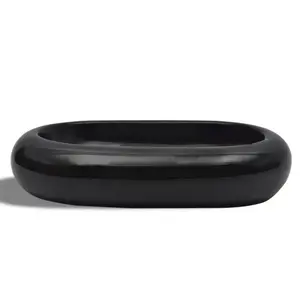 Belfry Bathroom 250mm L Ceramic Oval Countertop Basin Sink Black