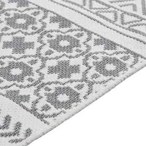 Rug Grey and White 160x230 cm Cotton