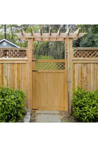 Garden Gate Outdoor Door Wooden Fence Gate with Latch H 150 cm