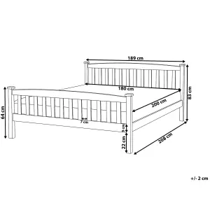 Wooden EU Super King Size Bed White GIVERNY