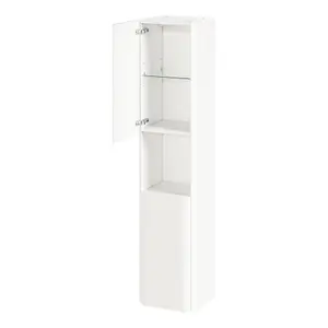 GoodHome Nevado Tall Matt White Double Bathroom Column cabinet (H)160cm (W)35cm